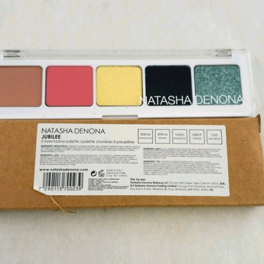 NATASHA Denona Jubilee 5 Eyeshadow Pallette NIB Vibrant Colors